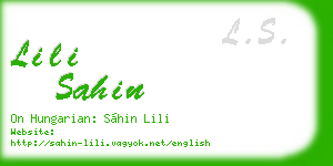 lili sahin business card